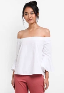 NWT Cotton On White Abbie Off The Shoulder Blouse Top Size M - Picture 1 of 2