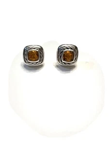 David Yurman 5mm Citrine Petite Albion Earrings - Silver - Picture 1 of 4