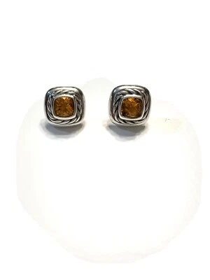 David Yurman 5mm Citrine Petite Albion Earrings - Silver - Image 1 of 4