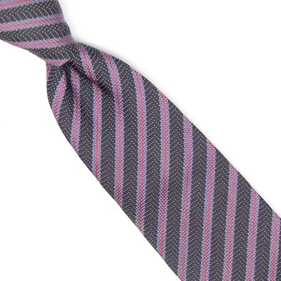 Corbata de seda Dunhill para hombre de colección negra azul roja pindot a rayas tejida corbata Italia Foto 1 de 4