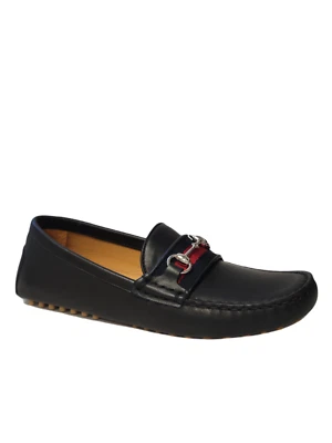 Nuevo en caja Nuevo Gucci Niños Niños Driver Web Mocasines - Negro Talla 33 EE. UU. 2 Foto 1 de 4