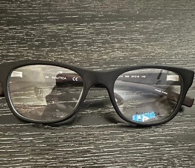 NEW NAUTICA N8114 005 MATTE BLACK AUTHENTIC EYEGLASSES MENS RX 54-19-140 - Image 1 of 4