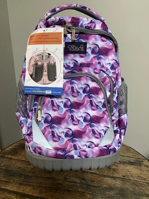 Tilami Kids Rolling Backpack 18 inch Boys and Girls Laptop purple travel luggage - Image 1 of 4