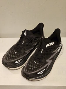 Hoka One One Mens Clifton 9 1127895 BWHT Black Running Shoes Sneakers Size 9 D - Picture 1 of 11