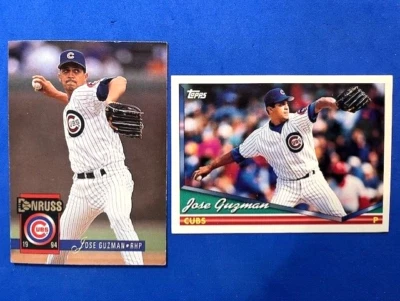 MLB - Jose Guzman 1994 Donruss & 1994 Topps Baseball - Cubs - Image 1 of 2