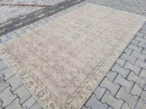 Turkish Rug 5x9 Neutral, Handmade Red Rug, Oushak Area Rug, Vintage Style Rug - Picture 1 of 11