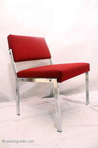 Kultiger kleiner 60er Polsterstuhl  Metallgestell Tolles Design / Nice 60s Chair