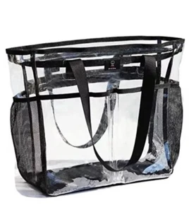 Clear Tote bags Stadium Approved Security Travel Gym See Through Bags for Wor... - Picture 1 of 2