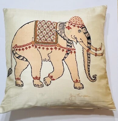 Almohada Jim Thompson 100 % seda con inserto original de colección �� Elefante tailandés�� Foto 1 de 4