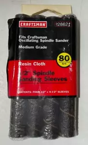 Craftsman 28621 1/2" Spindle Sanding Sleeves 80 grit Resin Cloth USA - Picture 1 of 1