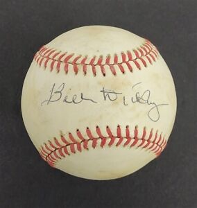 Bill Dickey Yankees HOFer SIGNED Official AL B. Brown Baseball Beckett COA