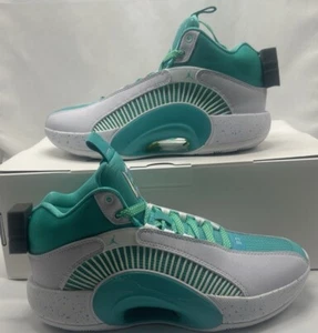 NIKE AIR JORDAN XXXV GUO (GS) BIANCO/ARGENTO METALLIZZATO [DJ3009 100] US TAGLIA 6Y - Foto 1 di 8