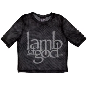 Lamb Of God - Logo - Ladies Black Mesh Crop Top t-shirt - Picture 1 of 2