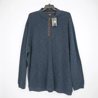 Roundtree & Yorke Men's Pullover Sweater 1/4 Zip 3XT Tall Navy 100% Cotton NWT - Image 1 of 4