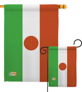 Flagge Niger Nationalität Agadez Costus Spectabilis gekrönter Kranich Garten Haus Hof - Bild 1 von 13