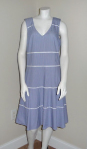 NINE West blue/white striped dress sz 10 EUC