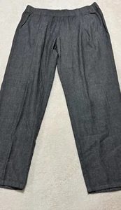 Eileen Fisher Organic Cotton Gray Tapered Pants Size L - Picture 1 of 8