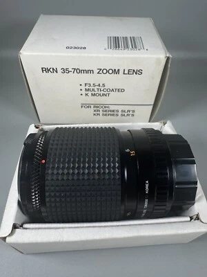 RKN 35-70mm Zoom Lens f/3.5-4.5 K-Mount for Ricoh XR/KR Series – New in Box - Image 1 of 4
