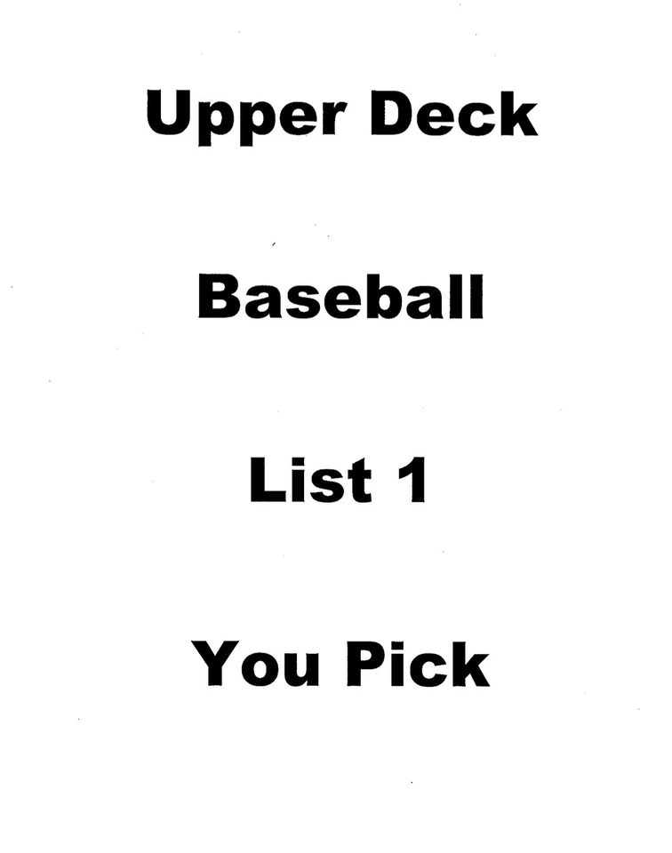Upper Deck Baseball List 1 - You Pick - Image 1 of 1