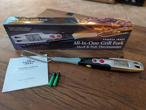 Sharper Image All-in-One Grill Fork with Meat and Fish Thermometer, NEW open box - Picture 1 of 9