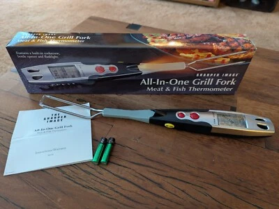 Sharper Image All-in-One Grill Fork with Meat and Fish Thermometer, NEW open box - Image 1 of 4