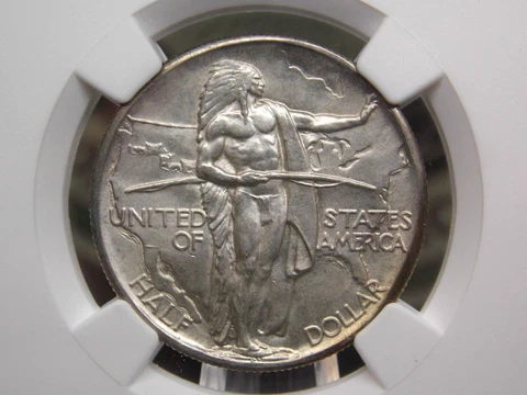 1928 Commemorative *OREGON TRAIL* Silver Half Dollar 50c NGC MS64 #009 BU Unc Cover