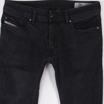 Hommes Diesel TROXER Ajusté Skinny Élasthanne Noir Jeans W32 L32 - Photo 1/4
