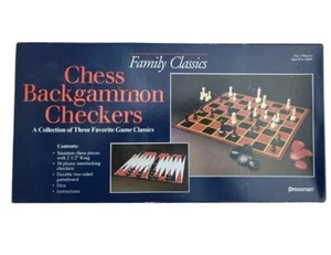 VTG Family Classics Board Game Chess/Backgammon/Checkers - Pressman 1993 # 3213 - Picture 1 of 5