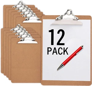 12 Clipboards, Standard A4 Letter Size Clipboard, 9" X 12.5" Clipboard, Clip - Picture 1 of 12