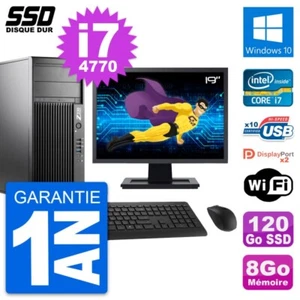 PC Tour HP Z230 Ecran 19" Intel Core i7-4770 RAM 8Go SSD 120Go Windows 10 Wifi - Imagen 1 de 3
