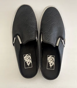 Vans Slip On Black Off The Wall Mules Shoes Size M 7/ W 8.5 - Picture 1 of 9