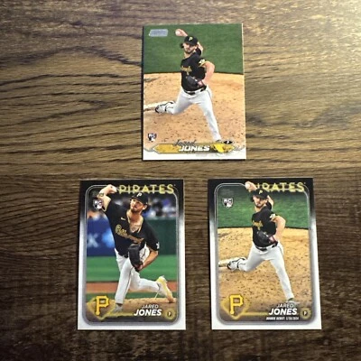 Jared Jones 2024 Topps Update Base/Rookie Debut/Stadium Club Padres 3-Card Lot - Image 1 of 4