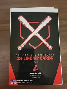 Glover's Baseball/Softball Line-Up Cards-24 Games, 4 Part.. Made In USA..New - Picture 1 of 5