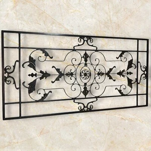 Gusseisen rechteckig rustikal Wanddekor Schnörkel Design 39 x 19,5 Zoll - Bild 1 von 15