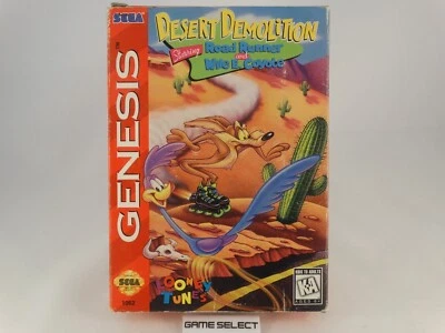 DESERT DEMOLITION ROAD RUNNER WILE E COYOTE SEGA GENESIS MEGA DRIVE USA COMPLETO - Immagine 1 di 4