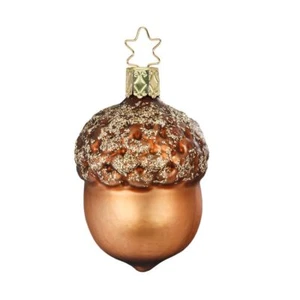 Christbaumschmuck Eichel 7cm - Glas Figur Mundgeblasen & Handbemalt Braun - Bild 1 von 1