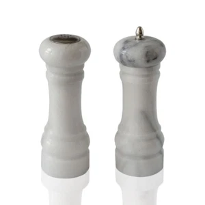 Sale And Pepper In Classic Italian White Marble 16Cm - Picture 1 of 1
