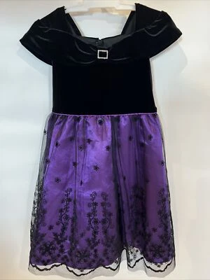 Jona Michelle Formal Black & Purple Dress Girls Size 6 - Image 1 of 4