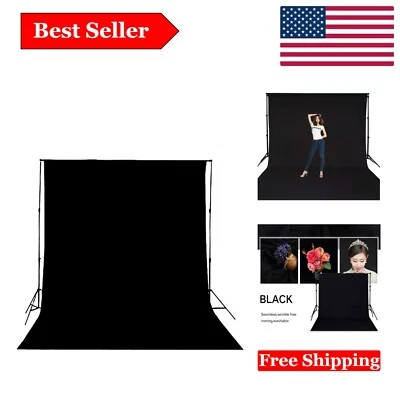 Профессиональный черный муслиновый портретный фон 8x10 футов для студийных фотографий и видео - Изображение 1 из 4