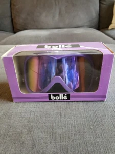 Vintage BOLLE CHRONO SHIELD Ski Snow Glasses Goggles Spectra Purple - Picture 1 of 11