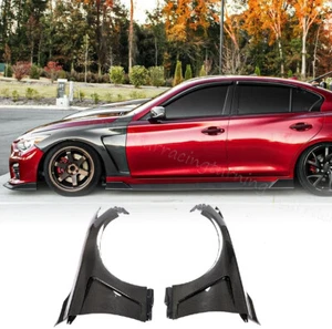 2PCS REAL CARBON Side Exterior Fender Vent For Infiniti Q50 Q50S 2014-21 BODYKIT - Imagen 1 de 18