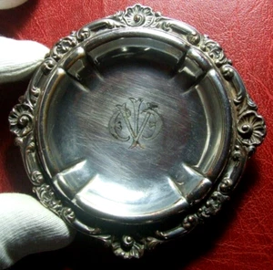 Vintage Tiffany & Co Makers Silver soldered beautiful flowers & forms rare plate - Picture 1 of 8