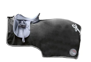 HKM Fleece Horse Quarter Exercise Sheet Braided Tail Cord 155 cm 81 Black - Picture 1 of 1