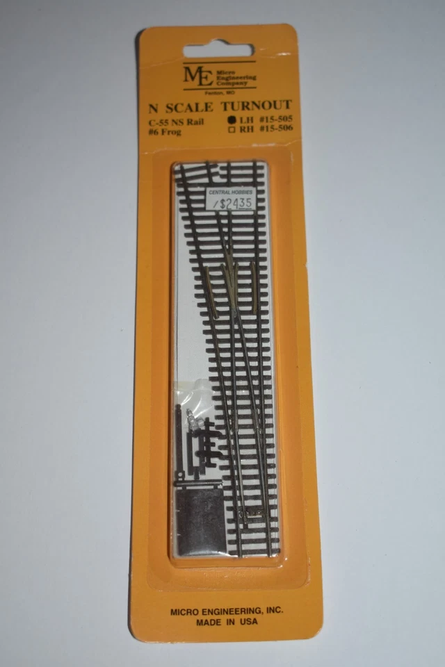 N Scale MEC C-55 N Scale 15-505 Left Hand Turn Out #6 Frog C52447 - Image 1 of 1