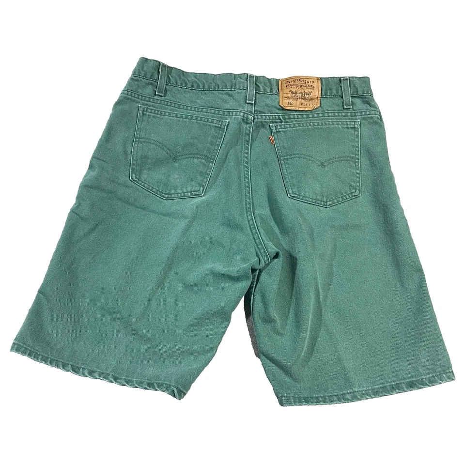 Pantalones Cortos De Colección 1993 Levis 550 Naranja Tab Calce Relajado Verde Denim Para Hombre 38 EE. UU. Foto 1 de 4