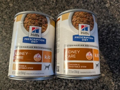 k/d Cuidado de Riñones Pollo y Verduras Estofado Comida Húmeda para Perros, 2 Latas, 12.5 Onzas Foto 1 de 2