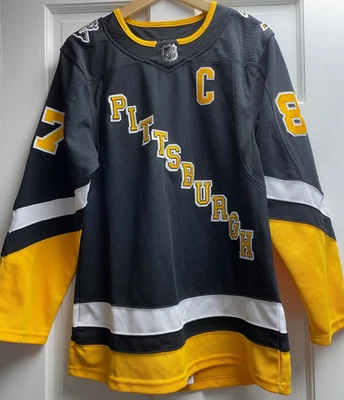 Camiseta deportiva negra Adidas NHL Pittsburgh Penguins Sidney Crosby #87 talla 42 Foto 1 de 4