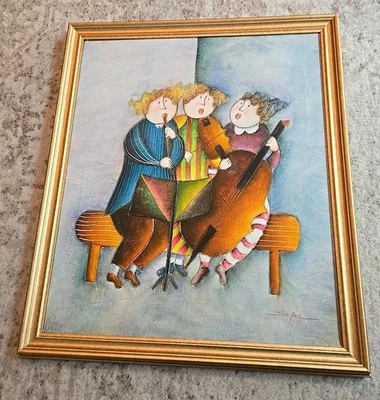 JOYCE ROYBAL Original MODERNO ABSTRACTO Muscianos Pintura al Óleo y Lienzo 23" X 27"  Foto 1 de 4