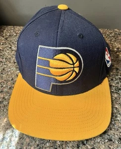 Mitchell & Ness Indiana Pacers Core Basic Navy/Gold Adjustable Snapback Hat Cap - Picture 1 of 5