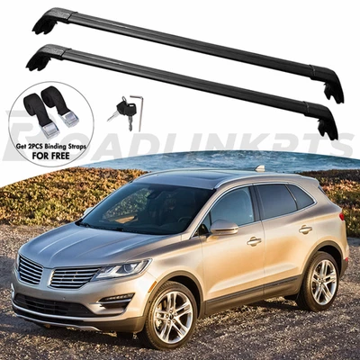2PCS Crossbars Fit for Lincoln MKC 2015-2019 Cross Bar Roof Cargo Carrier Lock - Image 1 of 4